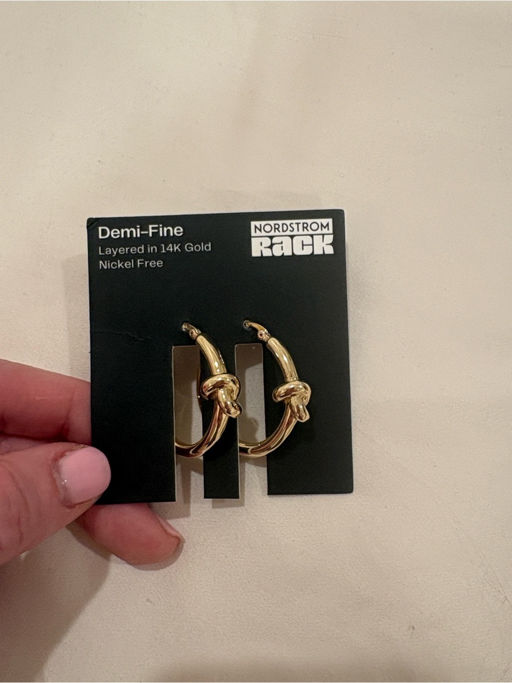 Nordstrom Gold Twisted Knot Hoop Earrings